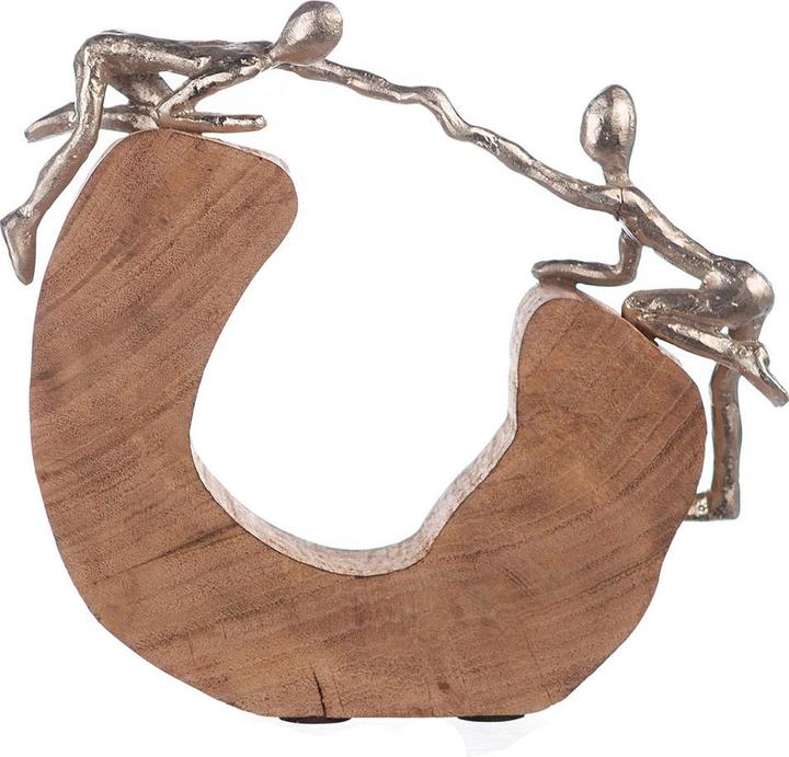 Actual product image Casablanca by Gilde Casablanca sculpture "Support "aluminium/mango wood h.24cm