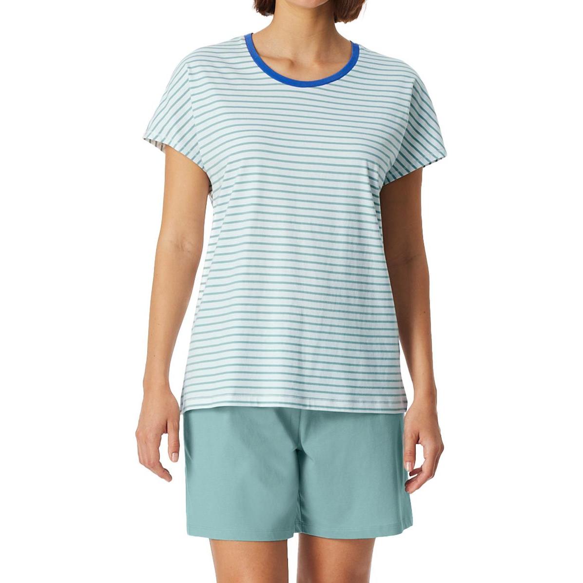 Schiesser, Damen, Pyjama, Pyjama Casual Essentials, Grün, (36)