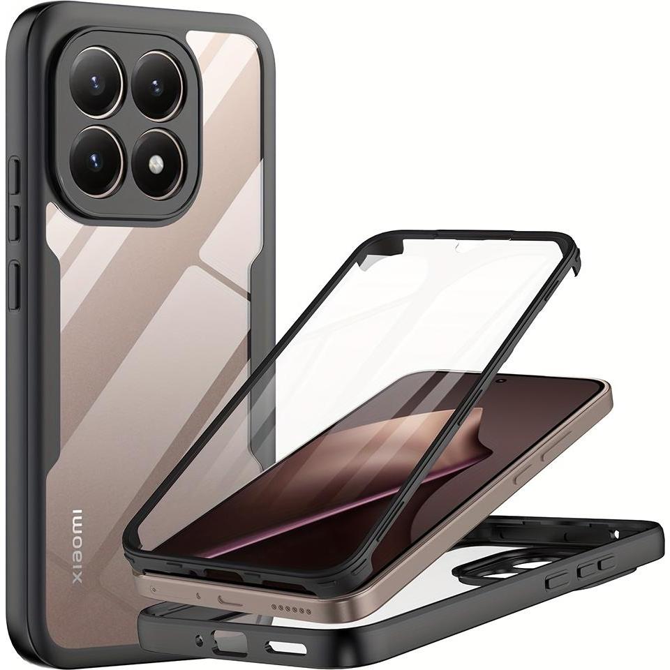 Techsuit - ColorVerse 360 Series + Screen Protector - Xiaomi 15T - Black (Xiaomi 15T), Cover smartphone, Nero