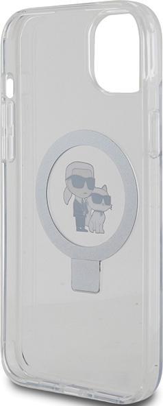 Produktbild Karl Lagerfeld Hülle TPU Ring Stand Karl und Choupette, Transparent Series (Apple iPhone 15 Plus)