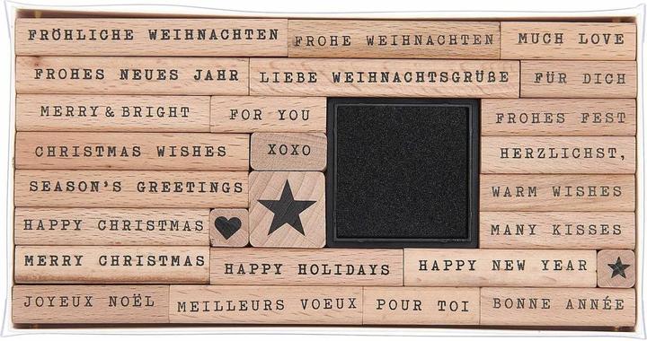 Immagine prodotto Rico Design Set di francobolli Buon Natale, Scrittura a mano FSC 100%, 26 francobolli