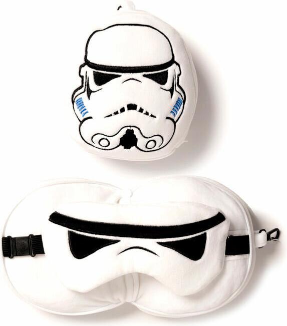 Immagine prodotto Puckator Relaxeazzz Plush The Original Stormtrooper Cuscino da viaggio rotondo e maschera per gli occhi (Cuscino per testa e collo)