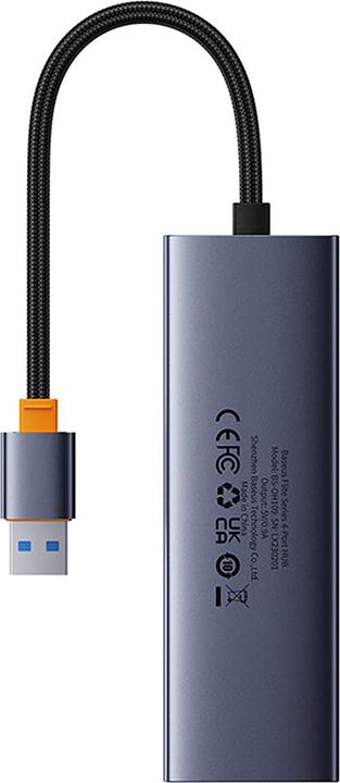 Produktbild Baseus 4in1 Hub UltraJoy USB-A to USB 3.0 RJ45 (space grey) (USB-A, 4 Ports)