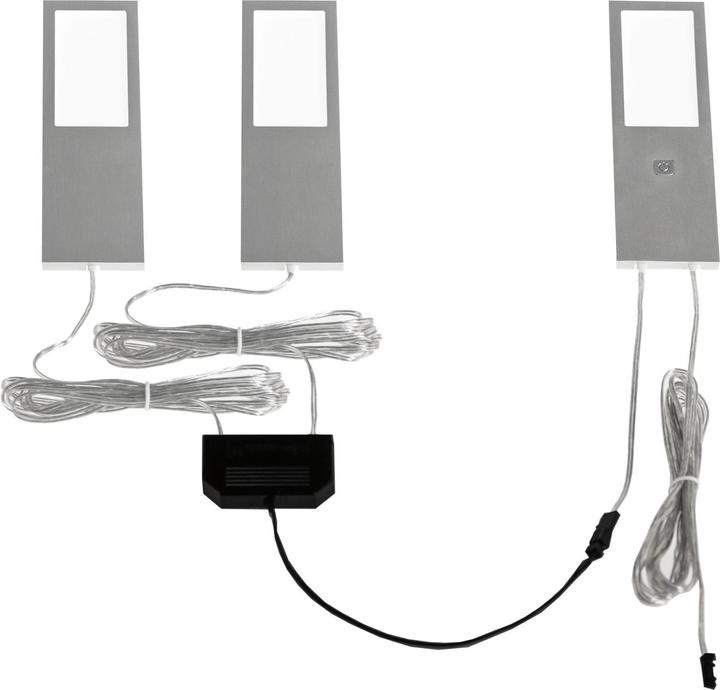 Actual product image L&S Lucky 5 LED under-cabinet light (single light) Light set of 3 stainless steel effect (780 lm)