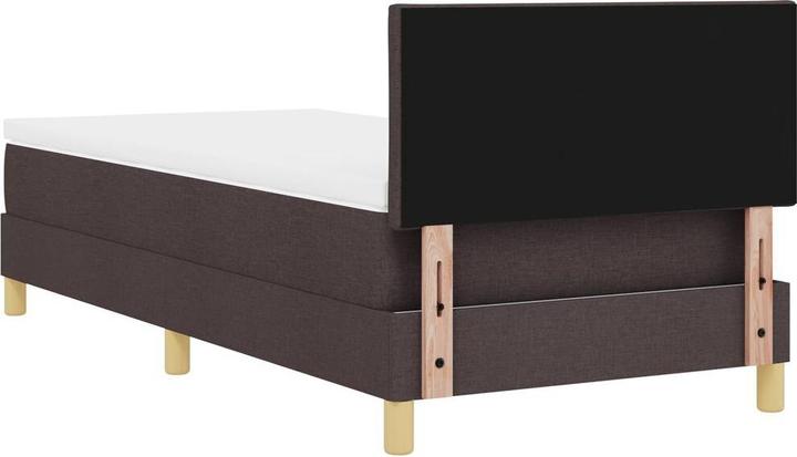 Actual product image vidaXL Boxspringbett mit Matratze & LED Dunkelbraun 90x200 cm Stoff (90 x 200 cm)