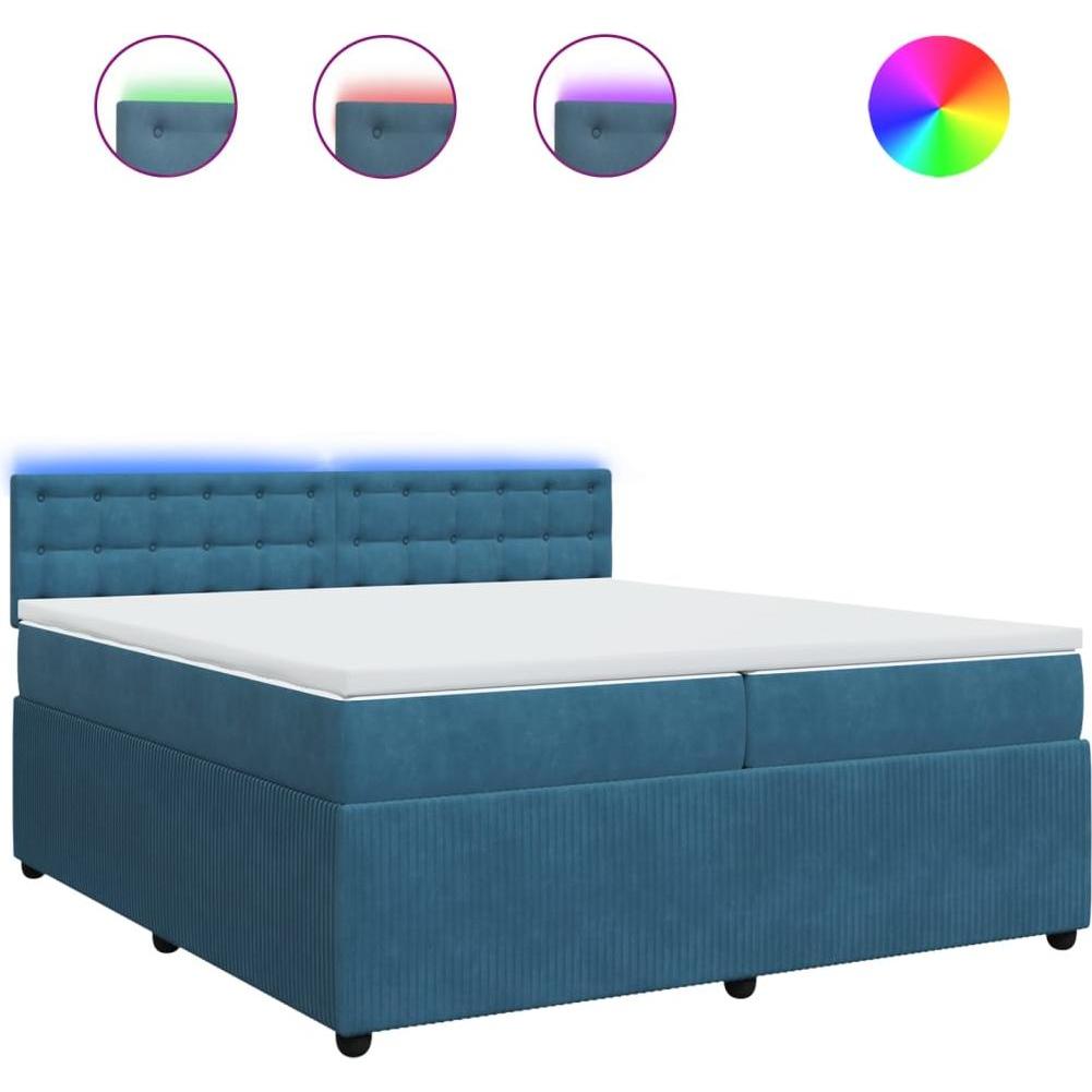 Thumbnail - VidaXL, Bett, Bo x springbett mit Matratze 200 x 200 cm Samt (200 x 200 cm)