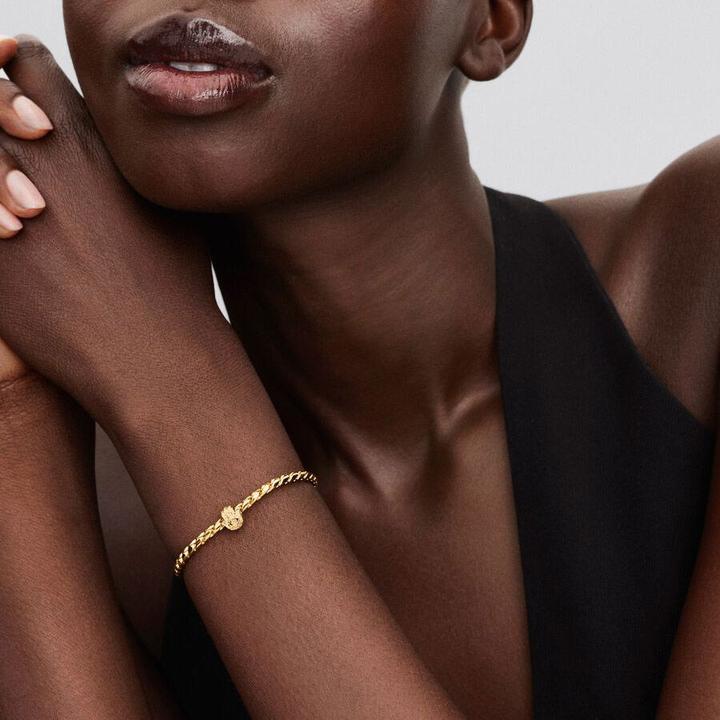 Image du produit Pandora Textured Hamsa Hand Mini Charm (Acier inoxydable, Plaqué or)