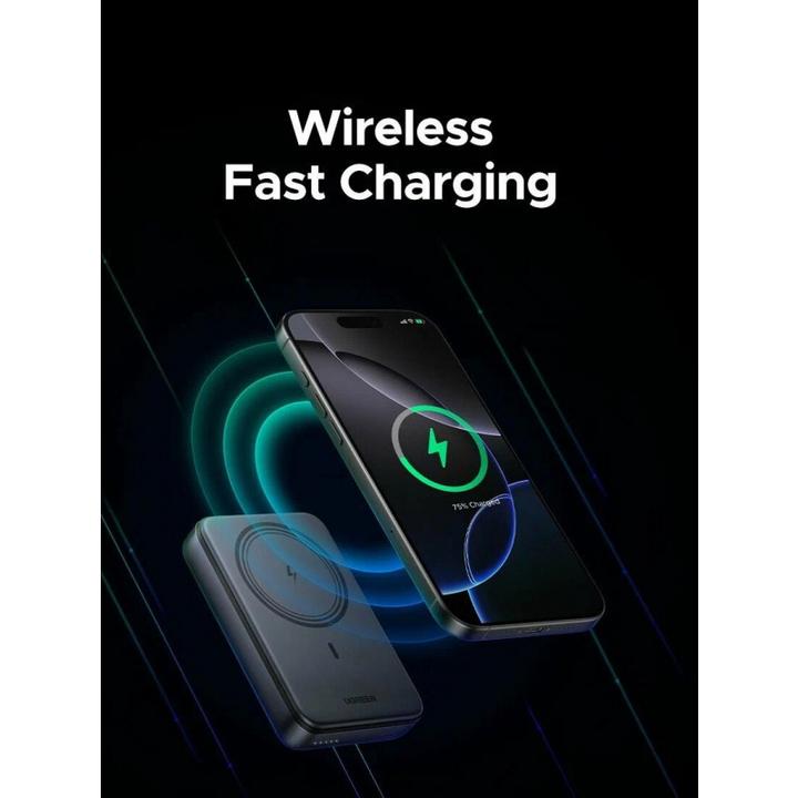 Image du produit Ugreen 10000mAh Magnetic Wireless Power Bank 20W PD Entrée/Sortie USB-C 7.5W Wireless Charging Powerbank... (10000 mAh, 20 W)