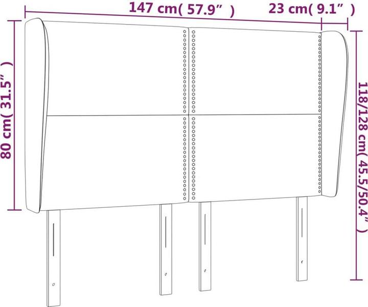 Actual product image vidaXL Kopfteil (147 x 23 x 128 cm)