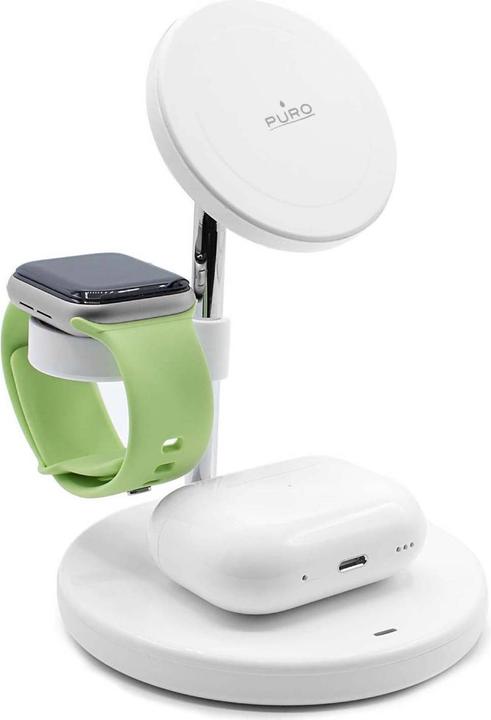 Produktbild SBS Puro induktive 3-in-1 Ladestation MagSafe weiá (15 W)