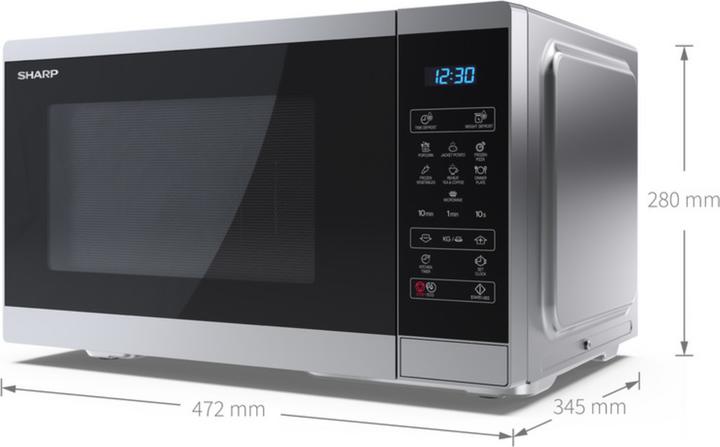Produktbild Sharp Microwave Oven YC-MS252AE-S Free standing 25 L 900 W Silver (25 l)