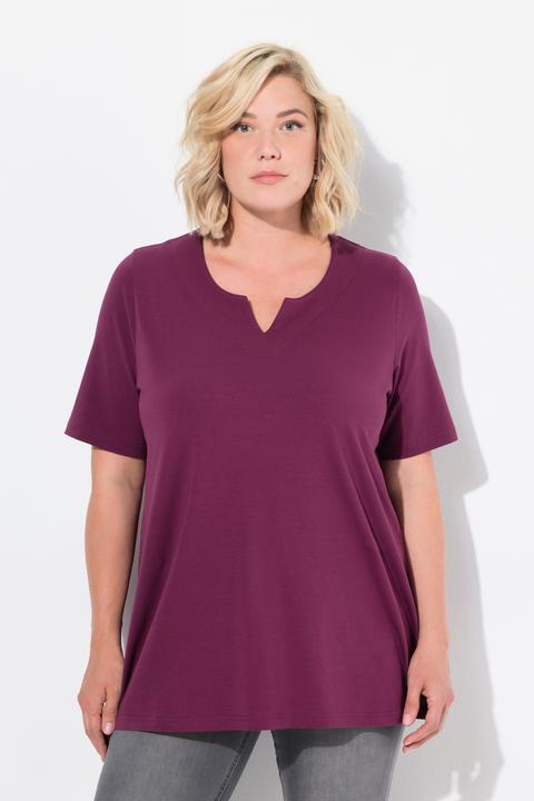 Actual product image Ulla Popken Essential Notch Neck Stretch Tee (54)