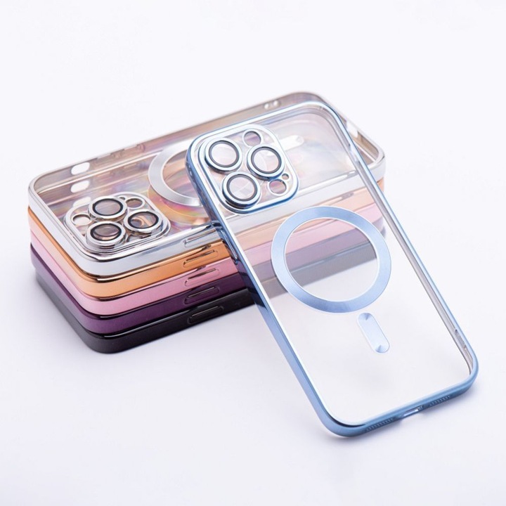 Actual product image OEM Back panel cover ELECTRO MAG COVER case compatible with MagSafe for IPHONE 16 Pro blue (Apple iPhone 16 Pro)