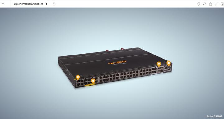 Actual product image HPE E Aruba Switch 1 Slot, PoE, Layer 3, 10 Chassis Backplane Stacking, Static, RI (36 ports)