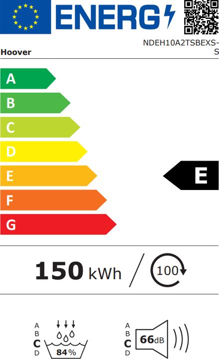Energie-Label Hoover NDP H9A3TCBEXS-S (9 kg, Links)