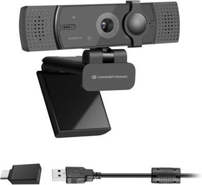 Productafbeelding Conceptronic AMDIS -UltraHD autofocus webcam met dubbele microfoon (8.60 Mpx)