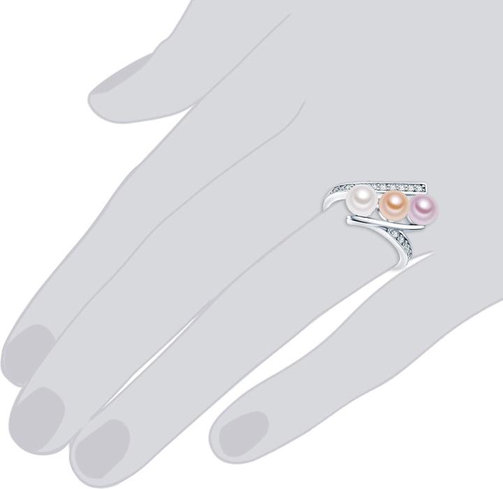 Image du produit Valero Pearls Femme argent sterling zirconium perle d'eau douce de culture argent - 3860 (54, Argent 925)