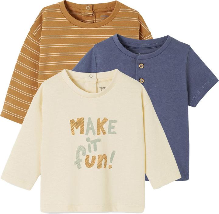 Immagine prodotto Vertbaudet 3er-Pack Baby Shirts: Langarm & Kurzarm BASIC (68)