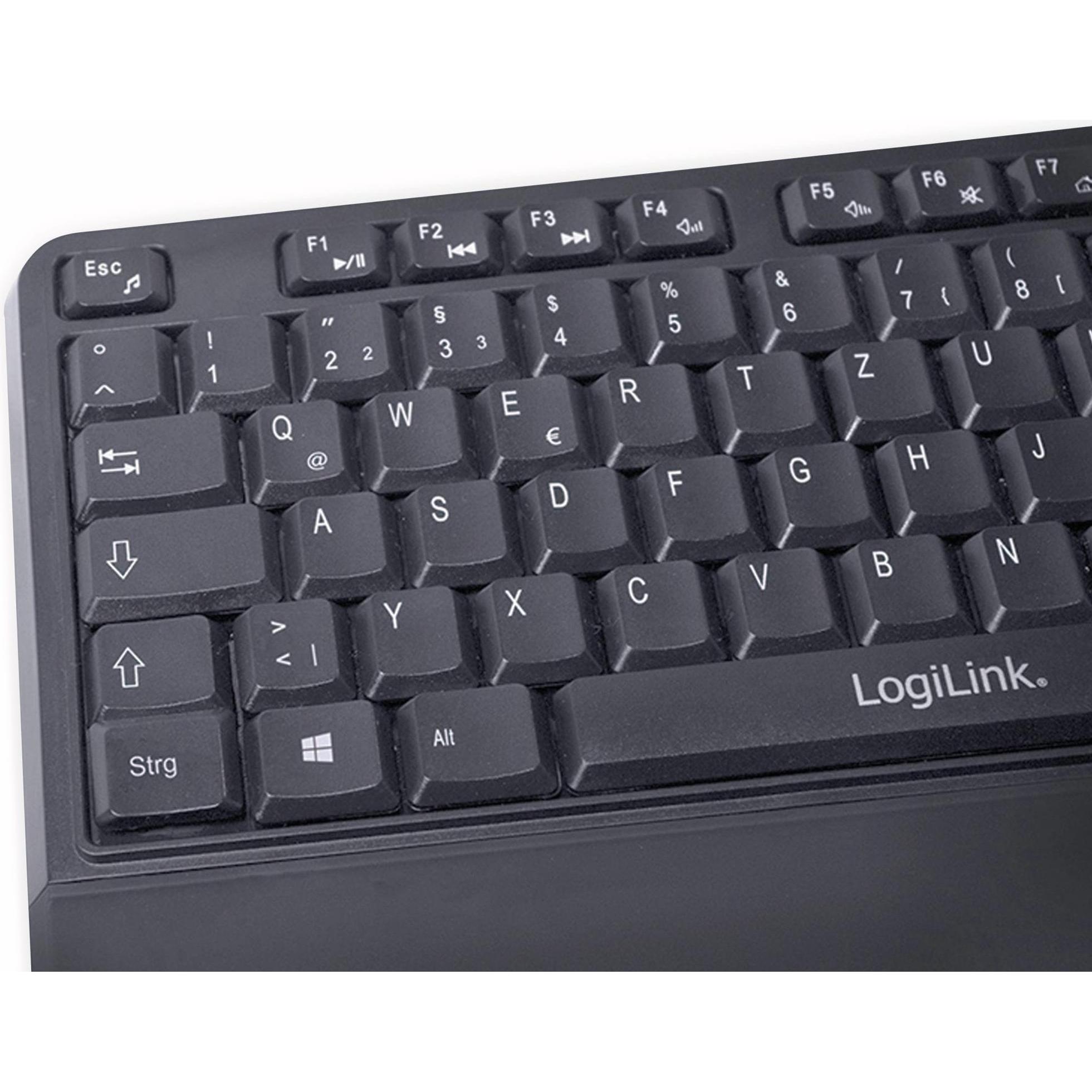 Thumbnail - LogiLink ID0161 (DE, Kabellos), Tastatur, Schwarz