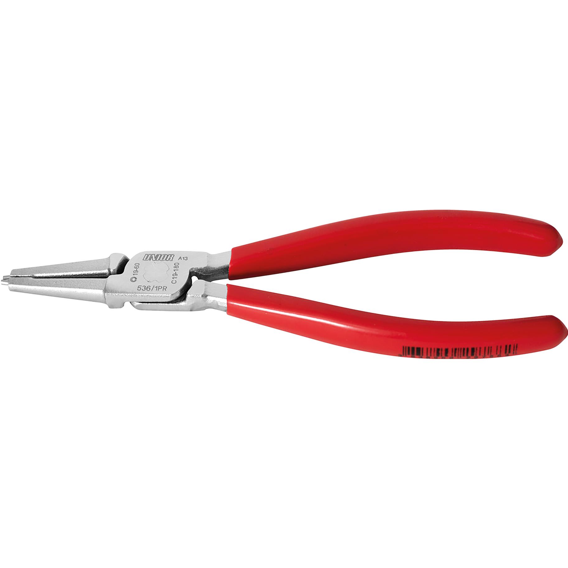 Unior, Pinza, 536/1PR Sicherungsringzange, innen, gerade, 12-25 mm, rosso