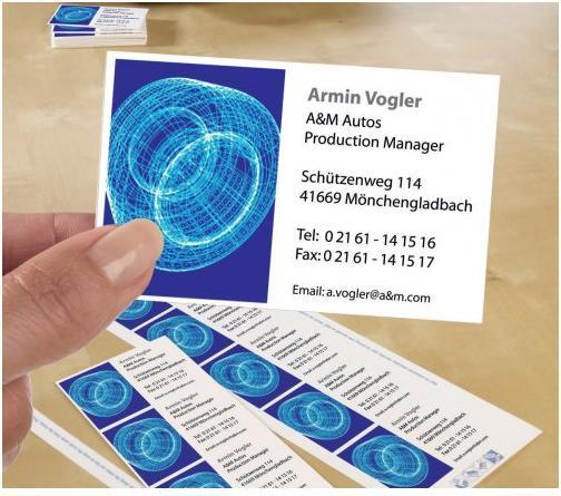 Actual product image Avery Dennison Cartes de visite Quick&Clean, 185 g/m2, blanc mat (Visiting card)