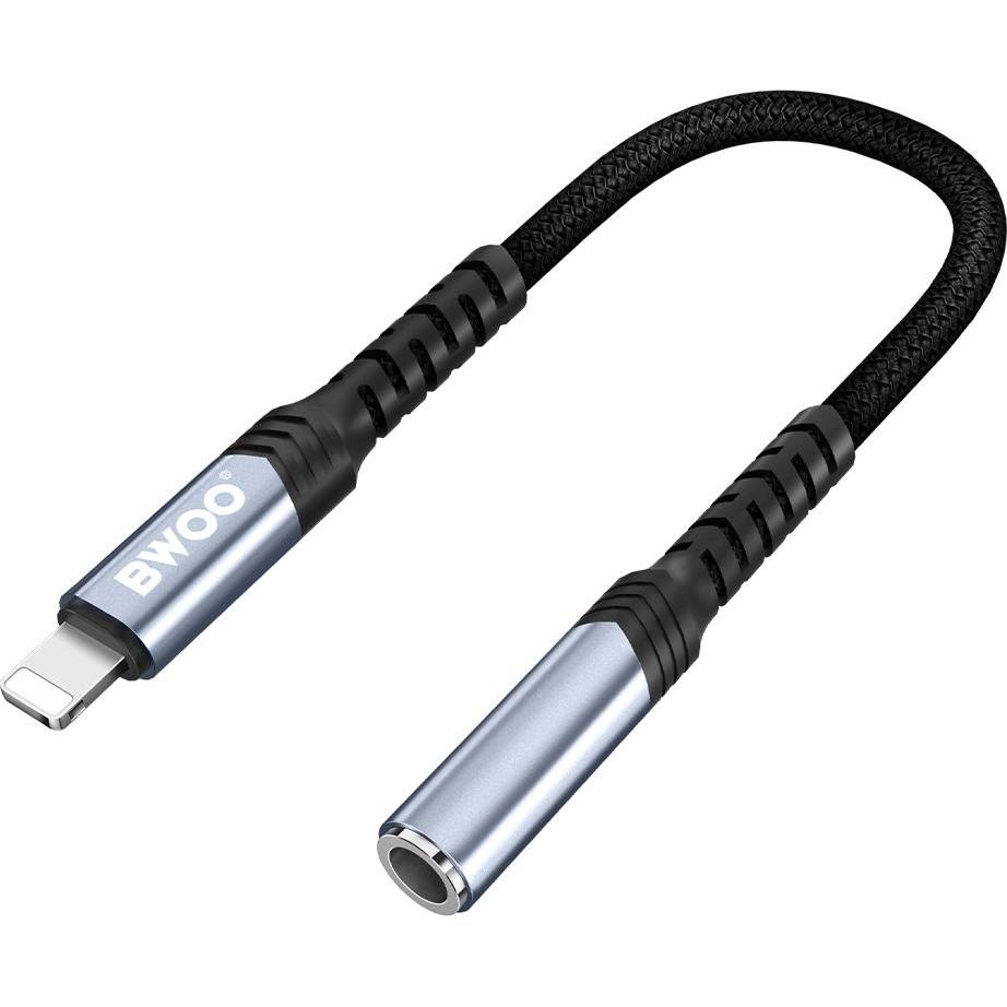 Thumbnail - Bwoo Audio-Adapterkabel BZ48 aux 3,5 mm auf Lightning schwarz, Audio Adapter, Schwarz