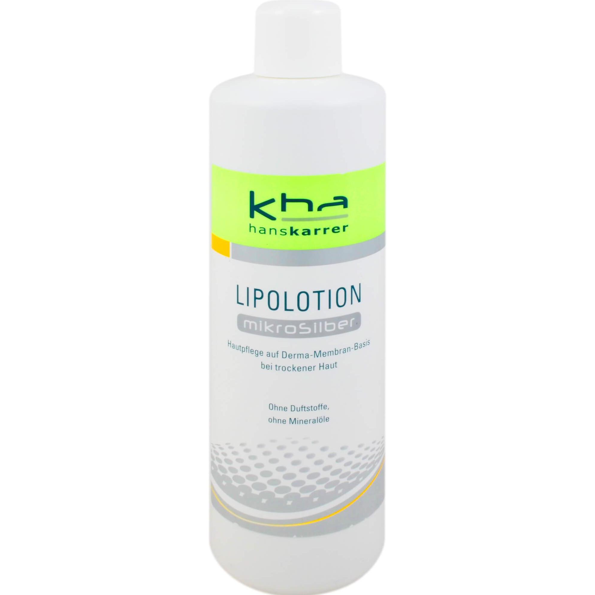 Hans Karrer, Bodylotion, Lipolotion MikroSilber Flasche, 500 ml (Körpermilch, 500 ml)