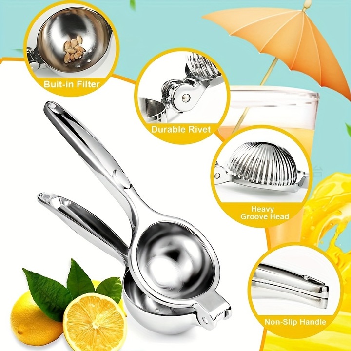 Actual product image PhoneLook Manuelle Zitruspresse aus Edelstahl für Zitrone und Limette