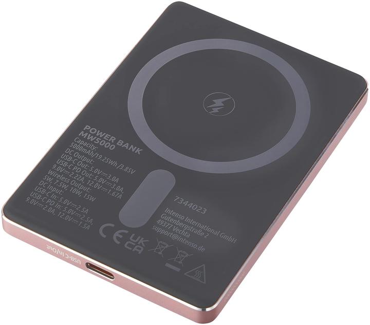 Produktbild Intenso Magn. Wireless Powerbank MW5000 5000 mAh Rosé (5000 mAh, 20 W, 19.25 Wh)