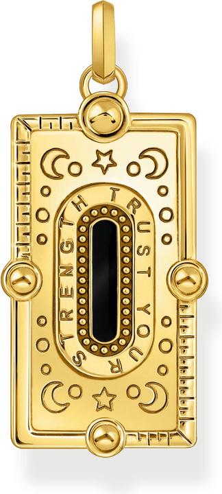 Immagine prodotto Thomas Sabo Ciondolo a catena Snake con smalto nero a freddo e pietre colorate placcato oro (Smalto, Argento 925, Smalto/argento)