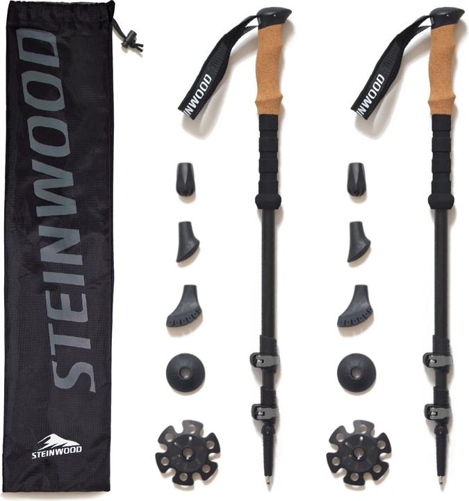 Steinwood Premium Wanderstöcke Aluminium - Trekkingstöcke - leicht, verstellbar mit Teleskop und K…