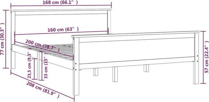 Image du produit vidaXL Bettgestell (160 x 200 cm)