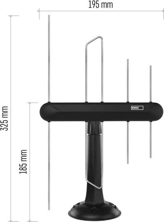 Actual product image Emos Universal antenna EM-DIO3, 0-80 km, DVB-T2, LTE/4G/5G filter