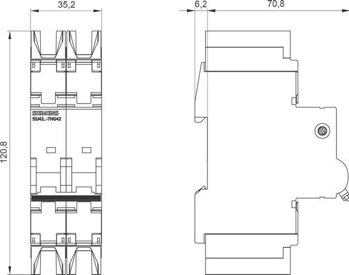 Produktbild Siemens SIEM 5SJ4210-7HG42 Leitungsschutzschalter 10kA, 2pol. C, 10A