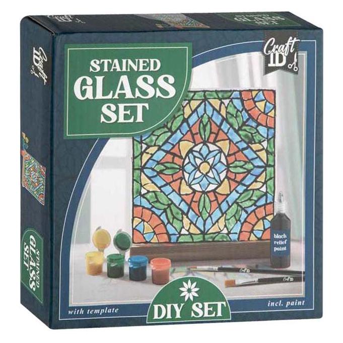 Grafix Fliesenmalerei Buntglas - Inkl. 4 Farben &amp 2 Pinsel