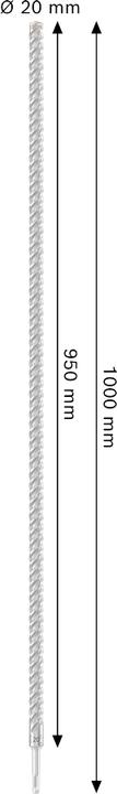Produktbild Bosch Hausgeräte HammerbohrerPRO SDSplus-5X 20x950x1000mm 2608707254 (bis 20 Millimeter)