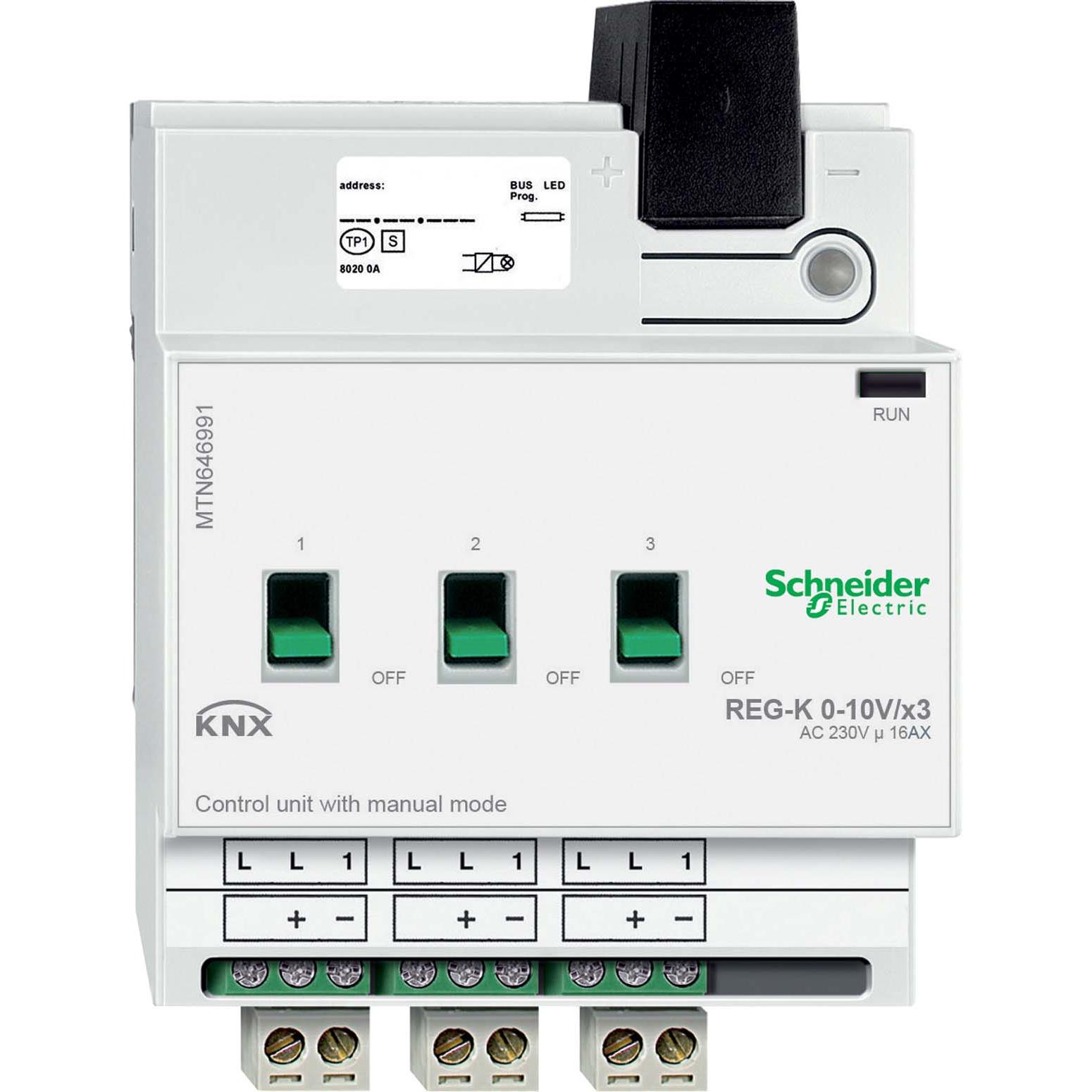 Schneider Electric, Zubehör Schalterprogramm, Steuereinheit 0-10 V REG-K/3fach mit MTN646991