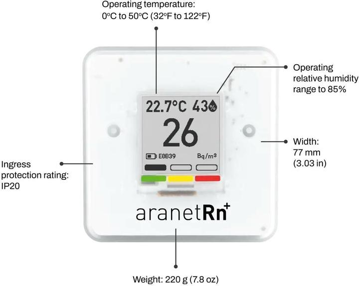 Produktbild Aranet Radon PLUS HOME Sensor, Bluetooth