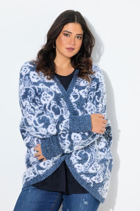 Produktbild Ulla Popken Strickjacke, Eggshape, ohne Verschluss, Fledermaus-Langarm (58)