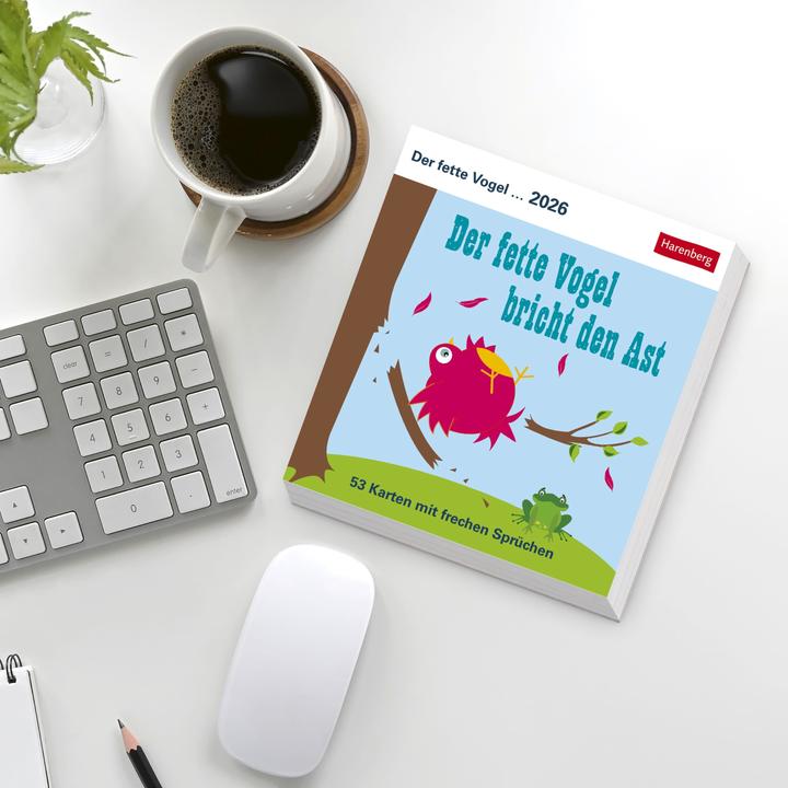 Produktbild Harenberg Der fette Vogel bricht den Ast Postkartenkalender 2026 - Wochenkalender - 53 Karten mit frechen