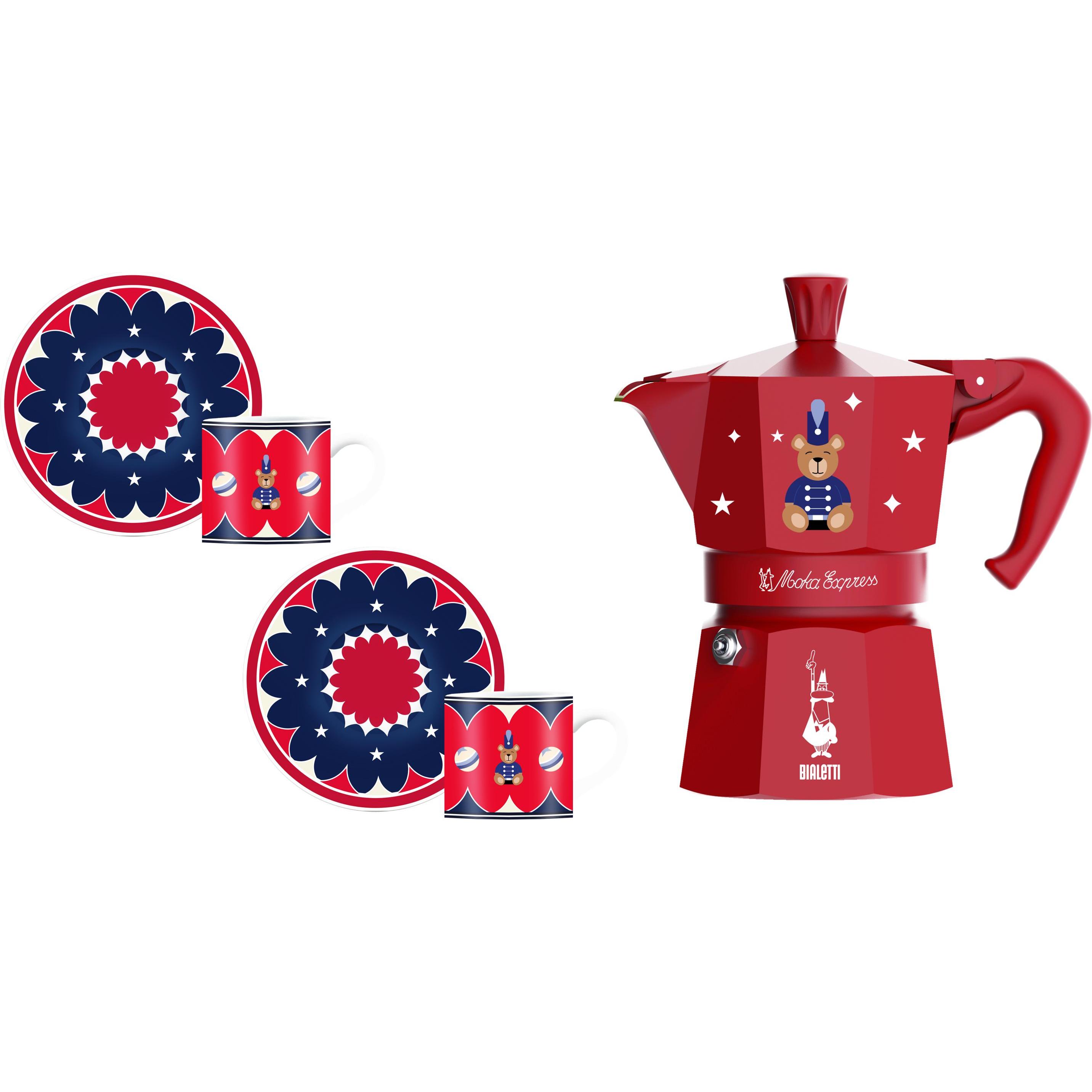 Bialetti Blu/Rosso Moka Express, Caffettiera Moka,