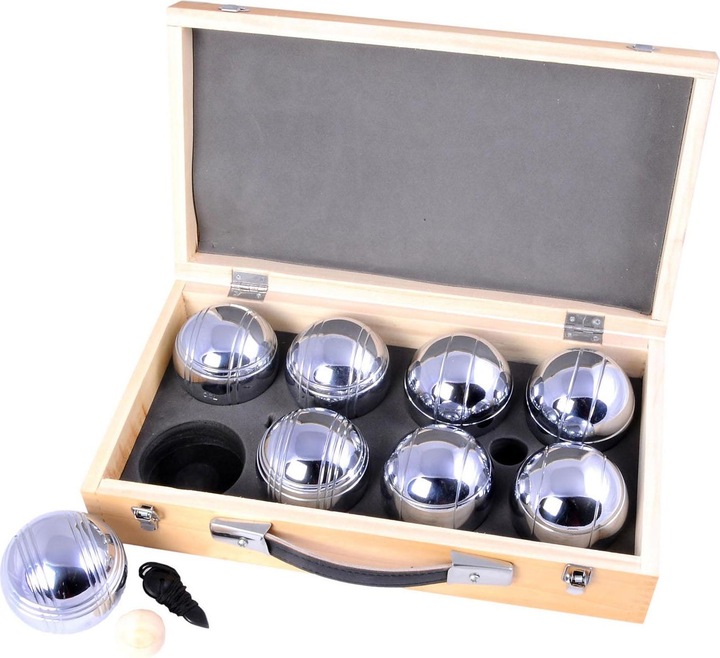 Image du produit ToyFamily Jeu de boules dans un étui de luxe, 8 boules (8 x, 70 mm)