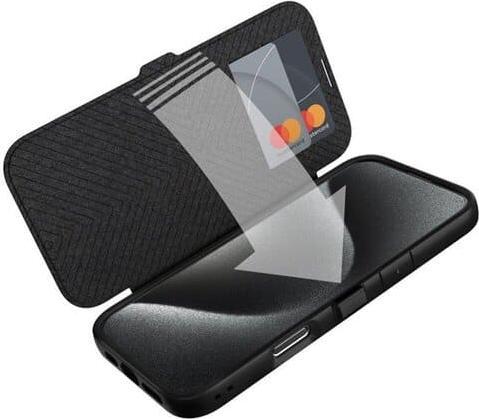 Produktbild Raptic iPhone 16 Pro Max - Urban Folio schwarz - Outdoor Flip Etui mit Magsafe funktion (Apple iPhone 16 Pro Max)