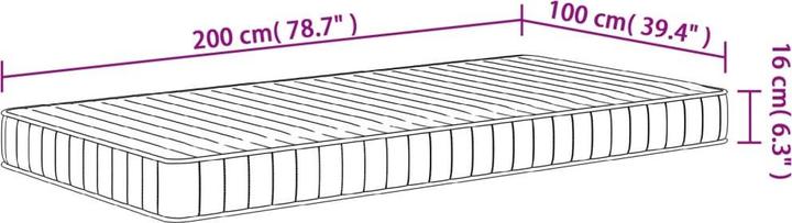 Produktbild vidaXL Schaumstoffmatratze (Schaumstoffkern, 100 x 200 cm)