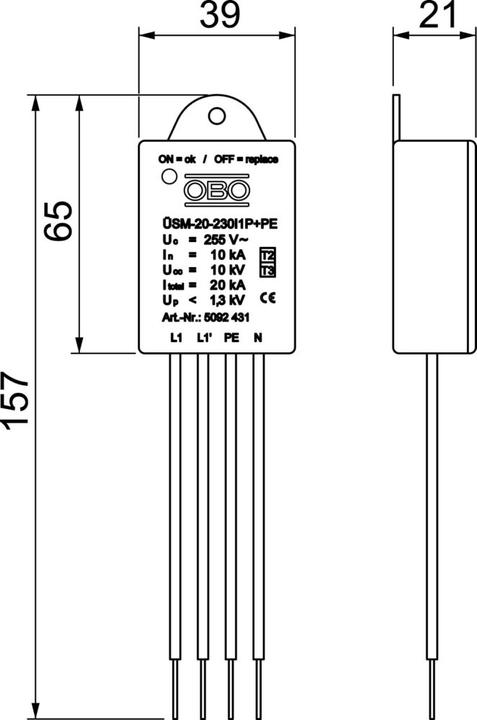 Nutritional values and ingredients OBO Bettermann Overvoltage protection module for LED luminaires