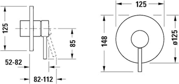 Actual product image Duravit Circle single lever mixer set, concealed, chrome, CE4210007010