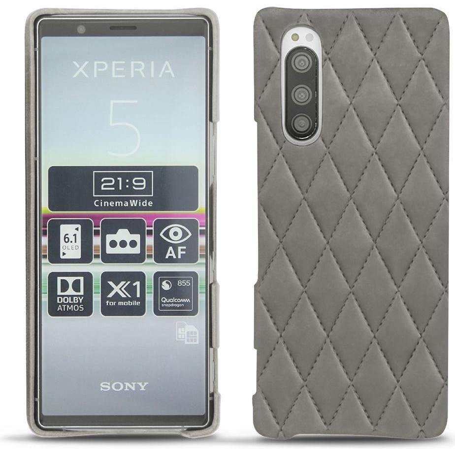 Noreve Lederschutzhülle (Sony Xperia 5), Smartphone Hülle, Grau