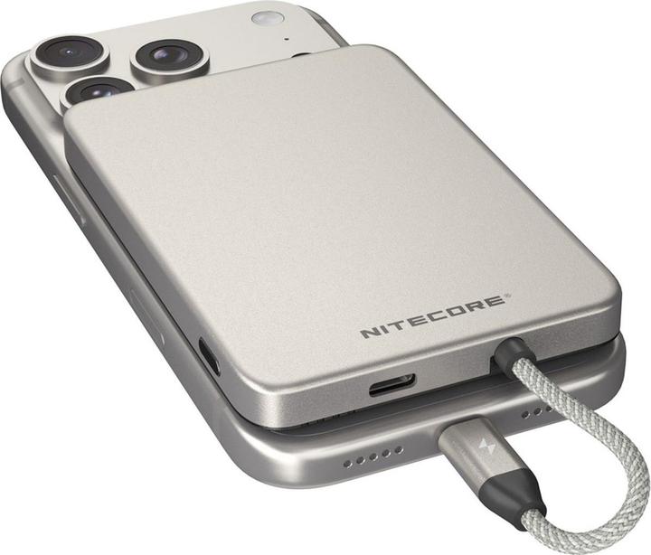 Actual product image Nitecore POCKET 5 Magnetic Ultra Thin Power Bank Titanium Gray (5000 mAh, 18 W)