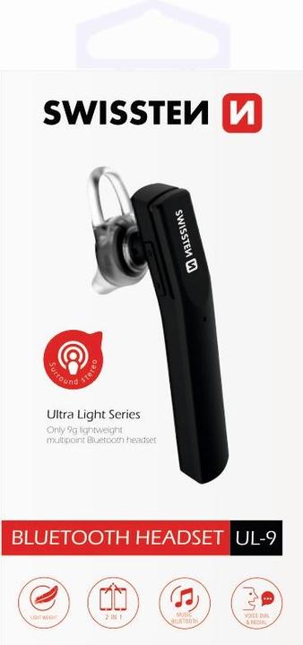 Immagine prodotto Swissten Auricolare Bluetooth ULTRA LIGHT UL-9 (ANC, 50 h, Senza fili)