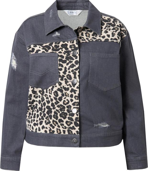 Produktbild Angel of Style Jeansjacke, oversized, Leo-Einsätze, Destroys (42)
